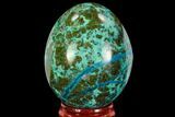 Polished Chrysocolla & Azurite Egg - Peru #108802-1